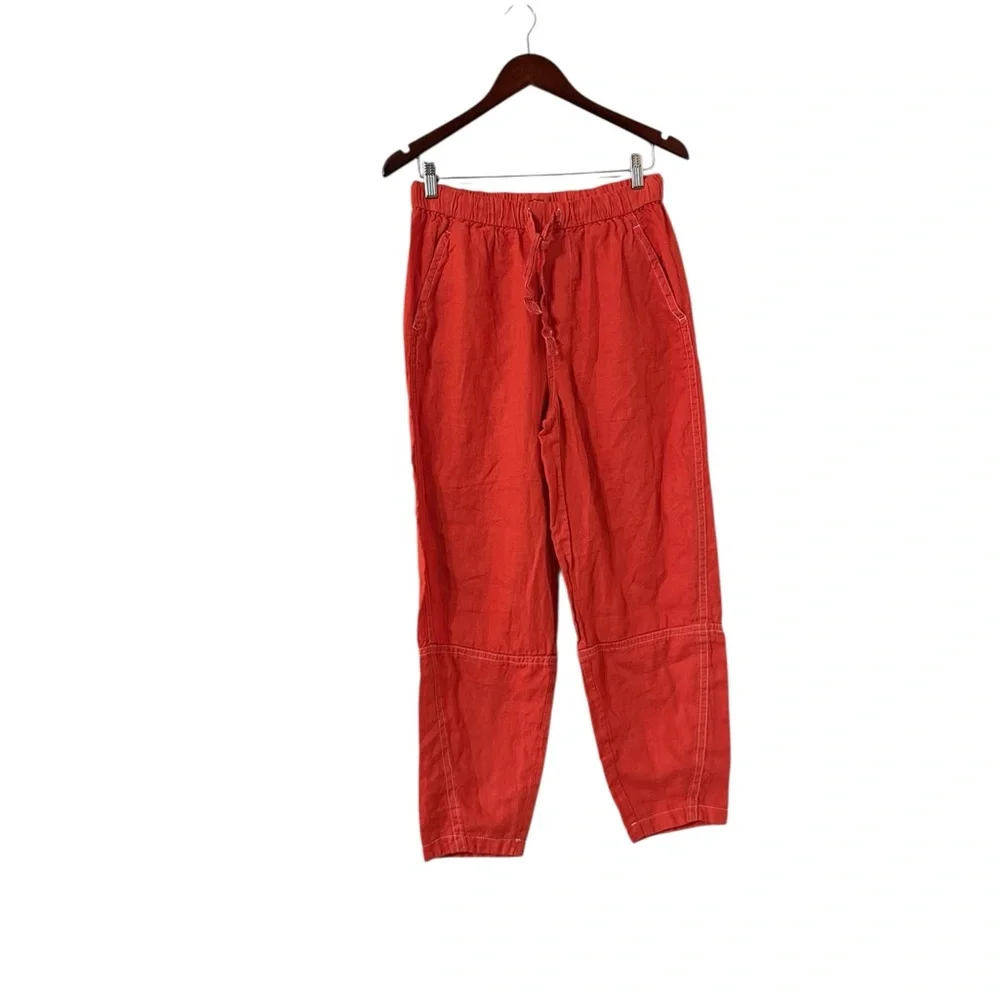EVERLANE The Barrel European Linen Flax Coral Pants Trousers